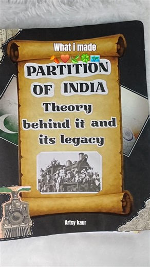 Partion of India Cover page | Pol science Project file | Class 12 #projectfile #polscience #craft