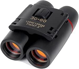 30x60 Portable Mini Binoculars, Wide View Angle Folding Binoculars Telescope with Low Light Night Vision for Outdoor Bird Watching Camping Hiking Traveling