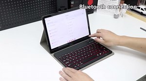 Backlit Keyboard Case for Samsung Galaxy Tab S10 Lite/S10 FE/S9 FE 5G 10.9"/ Tab S9 11", 7 Colors Backlight Magnetic Detachable Wireless Keyboard Case with S Pen Holder,PU Leather Folio Case,Black