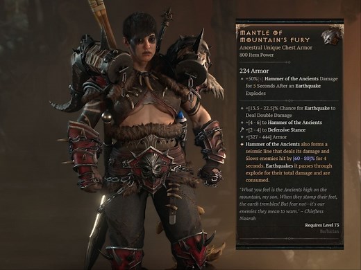 How to get Mantle of Mountain's Fury in Diablo 4, and its unique effects