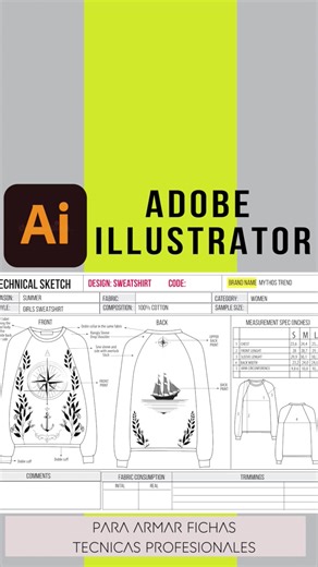 ✨ Dominá los geometrales y fichas técnicas profesionales con Adobe Illustrator 🖥️✂️ Aprendé a desarrollar geometrales precisos y fichas técnicas de nivel industrial, tal como las utilizan marcas y empresas de indumentaria en sus procesos productivos. Este curso está pensado para diseñadores, estudiantes y emprendedores que quieren profesionalizar su trabajo y mejorar su salida laboral. 🔥 ¿Qué vas a aprender? ✔ Crear geometrales desde cero con proporciones reales y líneas técnicas limpias ✔ Usa