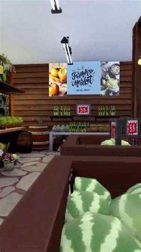 I built organic grocery store and it got too real … Sims 4 #simsbuilder #sims4build #sims4nocc #nocc