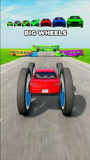 Big & Small Cars vs Bus Bridge - BeamNG.Drive