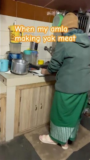 When my mom making yak meat #youtuber #youtubeshorts #viralshorts #shorts