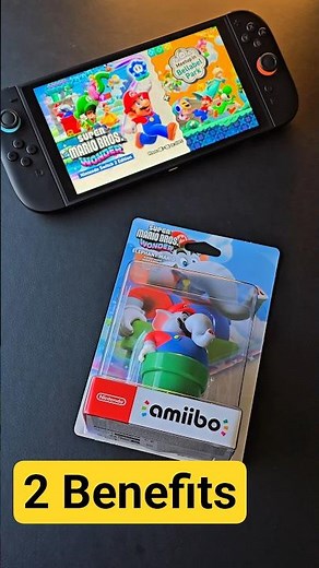 All the functionalities of the Elephant Mario Amiibo for Super Mario Bros. Wonder on the Switch 2