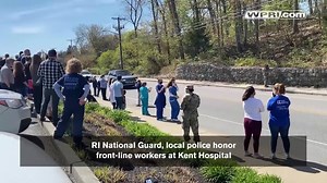 Watch: RI National Guard and local police with a heartwarming salute for front-line hospital workers. https://trib.al/aOHUIlr | WPRI 12