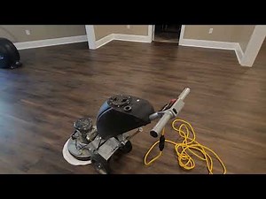 Cleaning & Buffing Brand New Luxury Vinyl Plank floors after installer left residue on the floors