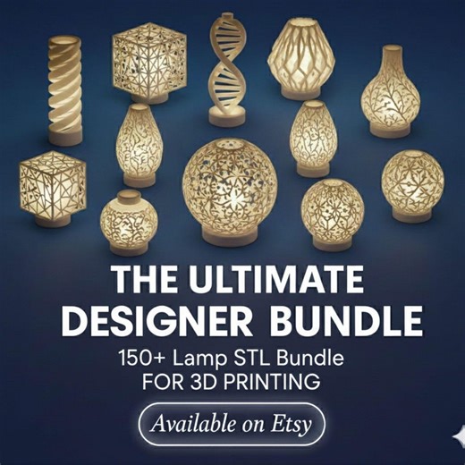 150  Lamp STL Bundle, 3D Print STL Pack, Modern 3D Printable Lamp Designs, Modern Home Decor, Artistic Lamp STL Files,digital Download - Etsy