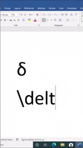 how to create delta symbol in word? #shorts