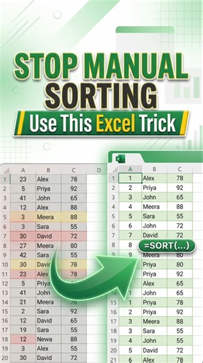 Sort Student Roll Numbers FAST in Excel