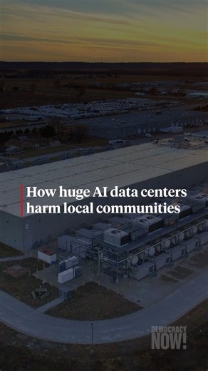 As the tech industry rushes to power its AI boom, we take a look at some of the impacts of the surge in data center construction. Will the water, energy and land consumption of data centers be offset by jobs and economic benefits? Or will their voracious demands exhaust local resources and leave communities worse off?Oglala Lakota and Northern Cheyenne activist Krystal Two Bulls, the executive director of Indigenous-led environmental justice organization Honor the Earth, shares how massive new d