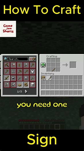 How To Craft Sign #minecraft #shorts