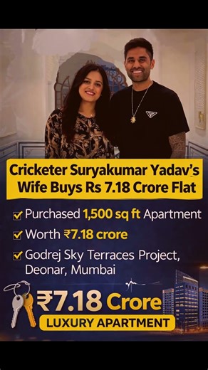 Suryakumar Yadav’s Wife Devisha Buys ₹7.18 Crore Luxury Flat in Mumbai 🏠🔥l #shorts #shortsfeed