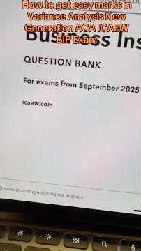 How to Get EASY Marks in Standard Costing & Variance Analysis | ICAEW ACA BIP Exam #shorts