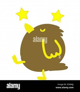 A simple looping animated cartoon bird