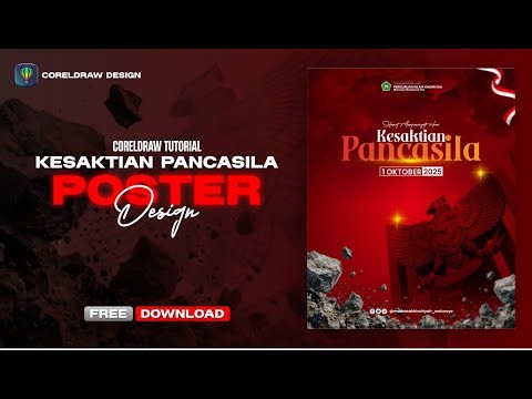 DESAIN PAMFLET HARI KESAKTIAN PANCASILA 2025 | CORELDRAW