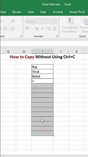 How to Copy Names Without Ctrl + C in Excel 🔥 #exceltips #excel