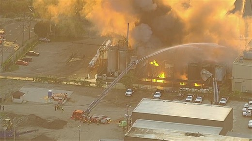 Crews battle large industrial fire on Detroit's east side