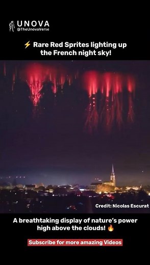 Rare Red Sprites Light Up the French Night Sky 😳⚡🇫🇷