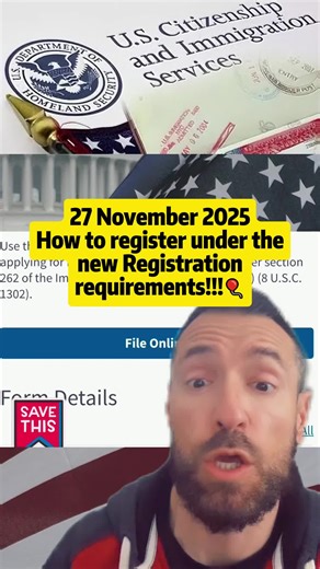 A new immigration rule from U.S. Citizenship and Immigration Services (USCIS) is now in effect. As of April 11, certain people living in the U.S. are required to register with the federal government — even if they’ve been here for years. If you’ve never had formal contact with immigration authorities, or if you entered the U.S. without a visa or official inspection, this rule may apply to you. In some cases, it also applies to children and dependents. This video will show you how. #registration 