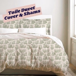 French Toile Duvet Cover Vintage Green Bedding Set French Country Decor Guest Room Bedding Toile De Jouy Gift Pastoral Floral Dorm Farmhouse - Etsy
