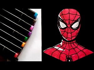 How to draw Spider Man | Spider Man Color drawing | Marvel Art.