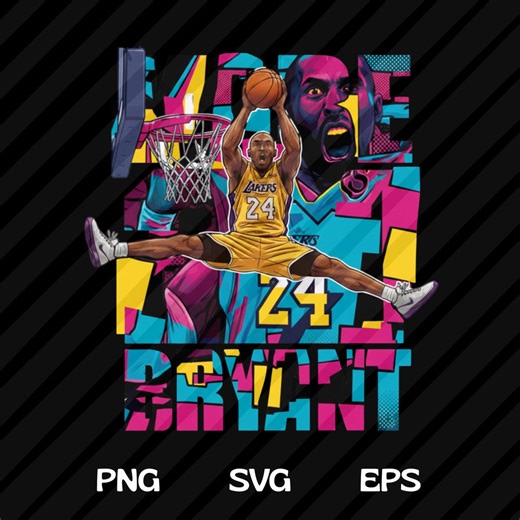 Basketball Player PNG Shirt Design: Kobe Bryant Comic T-shirt Sublimation, DTF Transfer (digital Download) - Etsy
