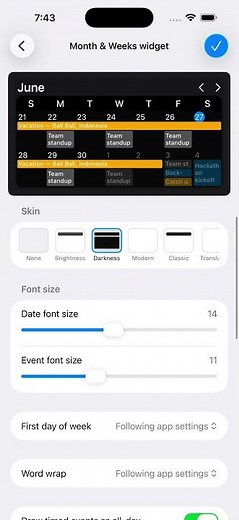 Calendar+ 2 widgets for iOS