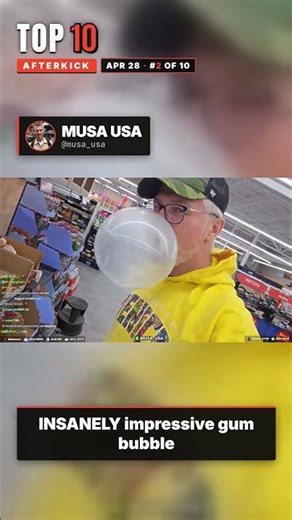 Musa_usa blows INSANE gum bubble | Apr 28