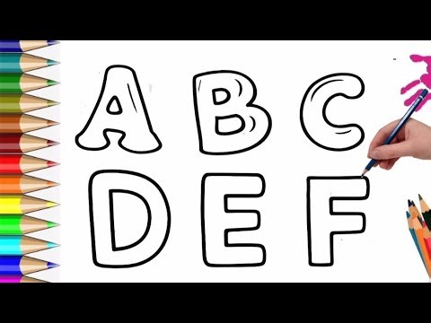 Learn ABCDEF with Drawing & Coloring | Easy Alphabet Art for Kids