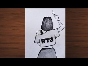 Easy BTS drawing | BTS girl drawing | Pencil sketch of BTS Army