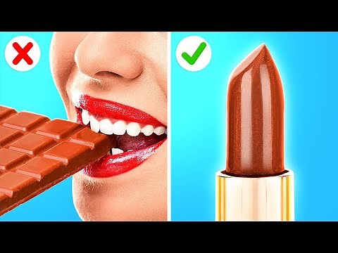 EDIBLE LIPSTICK DIY | Parenting Hacks for Stress-Free Family Life! Top Secret Hacks by 123GO! SCHOOL