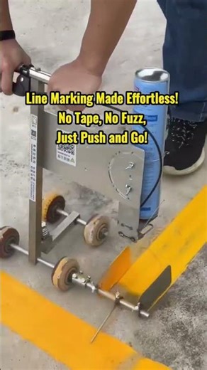 Try this compact paint line marking machine! With a no-fuzz design and tape-free operation
