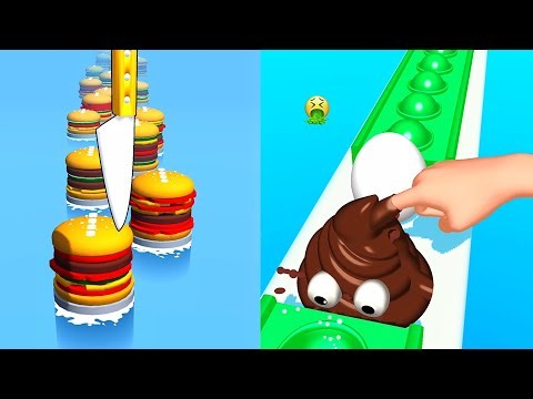 Burger Slice vs Pop Run! Satisfying and Relaxing Gameplay Video