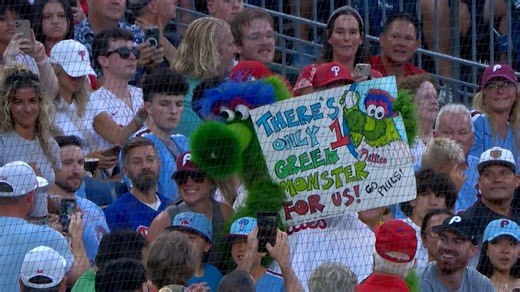 The Phillie Phanatic joins the broadcast