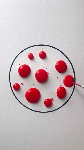 Circle Made with Red Drops / Satisfying Art /‪@DreamArtist-2‬