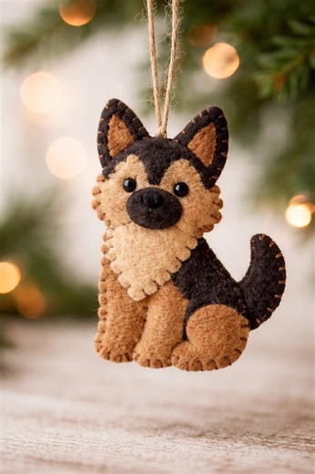 German Shepherd, Sewing Pattern, Ornaments, Tree, Christmas, Cute, Simple, Tutorial, Craft, Kids, Diy, Felt, Dog, Pet, Gift, Plush - Etsy Canada