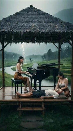 Soothing Thunderstorm ASMR • Calming Piano & Rain Sounds for Stress Relief #shorts #asmrrain