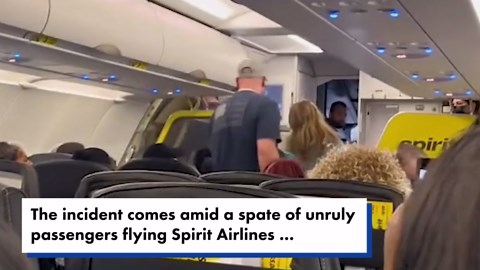This is the crazy moment a woman peed on the floor of a Spirit Airlines plane