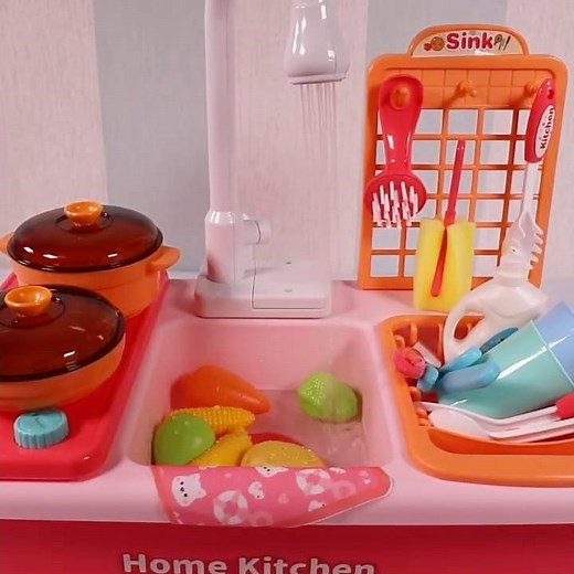 Little Chef Play series -Toy Kitchen with Real Working Sink