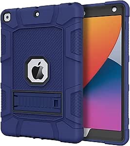 Case for iPad 9th/8th Generation (10.2 Inch, 2021/2020 Model), Slim Heavy Duty Shockproof Rugged Protective Case for iPad 10.2 inch (Navy Blue)