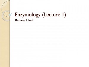 Enzymology (Lecture 1) - SlideServe