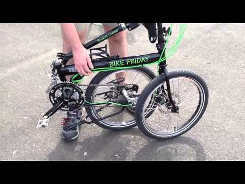 Folding and unfolding Bike Friday to keep on chain