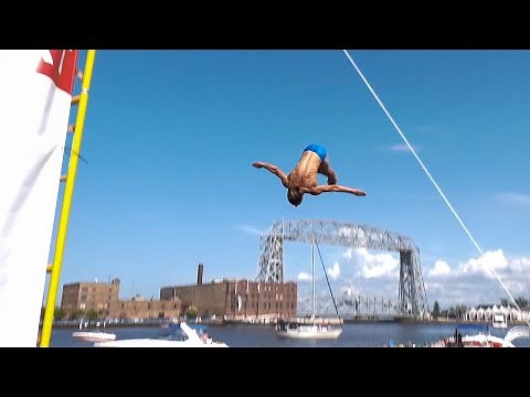 Pro Platform Diving into Duluth Harbor