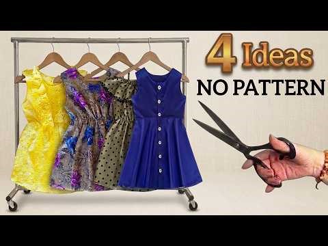 No Pattern! No Problem! 4 Easy Baby Dresses! (Sewing for Beginners)