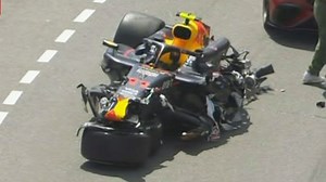 Monaco Grand Prix STOPPED by red flag after horror crash tears F1 car in half