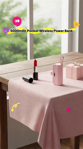 Pocket Wireless Capsule Rechargeable Battery 5000mah, Compact and Portable, Large Capacity Mobile Power Bank, USB Input, Lithium Ion Battery