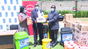 WaterAid Zambia, in partnership with ABSA Bank, has donated hygiene materials, worth 1-hundred and 24-thousand kwacha, to Levy Mwanawasa University Teaching Hospital and Evelyn Hone College in Lusaka. The items are meant to control the spread of Covid-19. ZNBC's Kabembe Muchimba reports that WaterAID Country Director, Pamela Chisanga says the hygiene material are pivotal in the reduction of the spread of the virus. | ZNBC Today