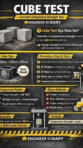 Cube Test kya hota hai? | Civil Engineering Site Knowledge 👷‍♂️#cubetest