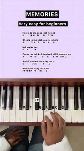 Memories by Maroon 5 easy piano tutorial #maroon5 #memories